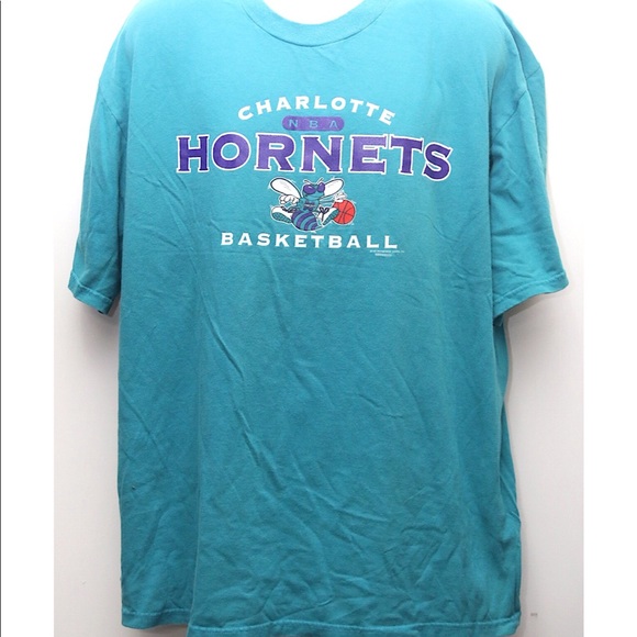 90’s CHARLOTTE HORNETS Spell Out Logo T-shirt - Picture 1 of 4